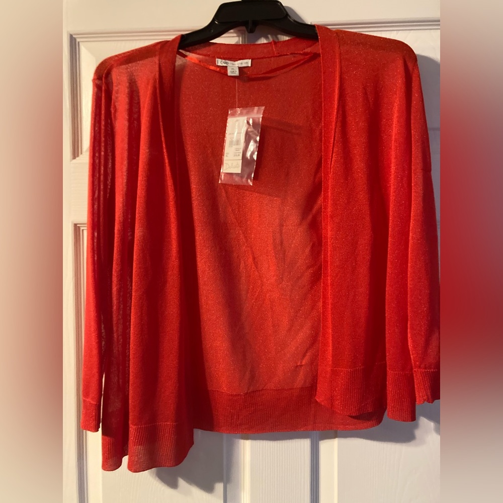 Cato Vibrant Red/Orange Women's Cardigan
